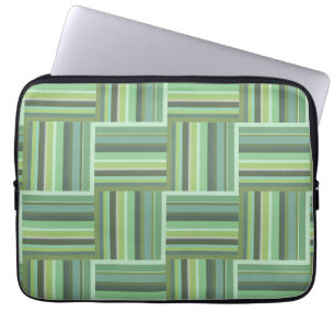 Protection Pour Ordinateur Portable Olive green stripes weave pattern