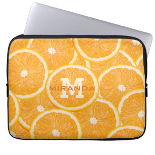 Protection Pour Ordinateur Portable Oranges personnalisées monogramme de manches d'ord