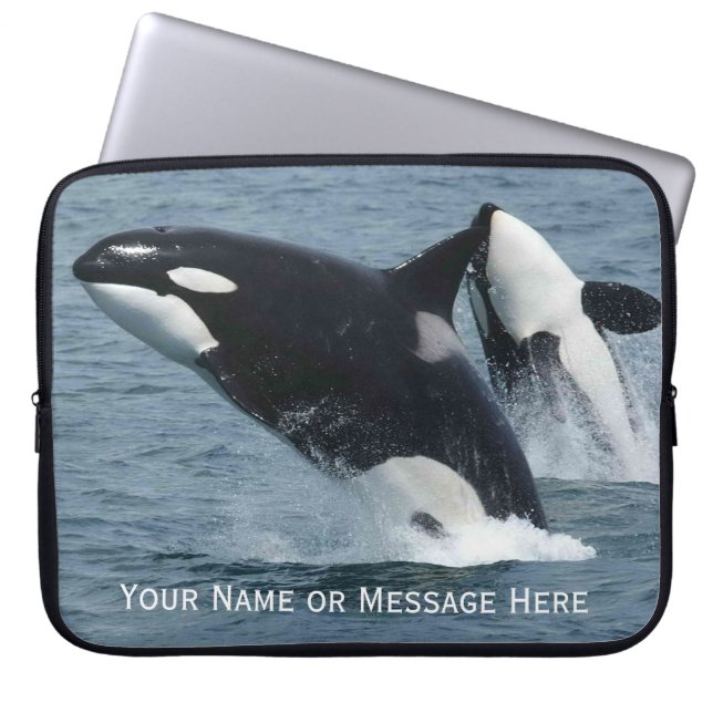 Protection Pour Ordinateur Portable Orca Killer Whales Breach Personnalisé (Devant)