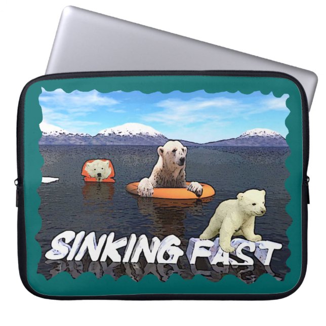 Protection Pour Ordinateur Portable Ours polaires - Sinking Fast (Devant)