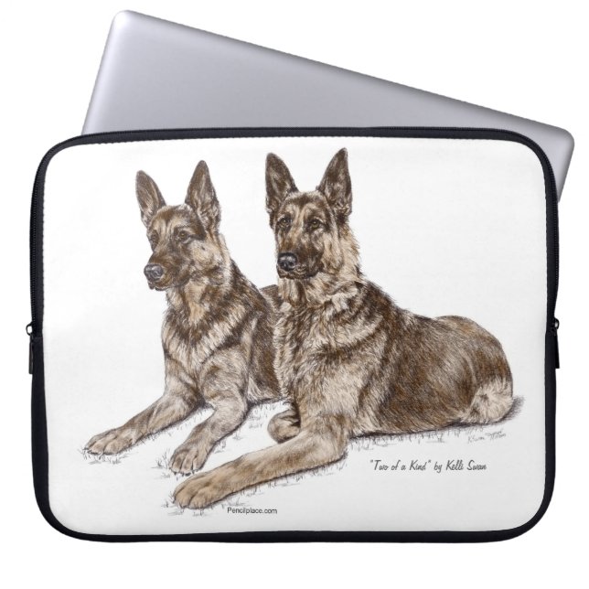 Protection Pour Ordinateur Portable Paire de chiens bergers allemands (Devant)