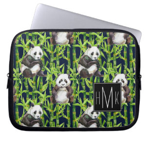 Protection Pour Ordinateur Portable Panda avec le monogramme en bambou du motif
