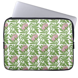 Protection Pour Ordinateur Portable Papier peint nénuphars rose Art Nouveau