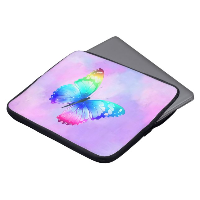 Protection Pour Ordinateur Portable Papillon en fleur (Devant haut)