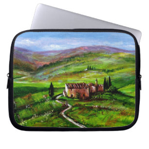 PROTECTION POUR ORDINATEUR PORTABLE PAYSAGE TOSCANE AUX COLLINES VERTES