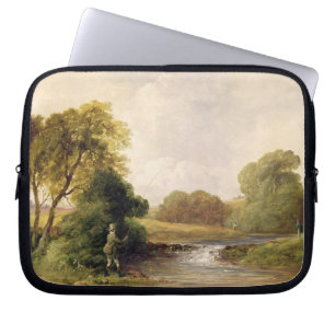 Protection Pour Ordinateur Portable Pêche : Jouant un poisson (huile sur la toile)