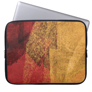 Protection Pour Ordinateur Portable Peinture abstraite jaune rouge