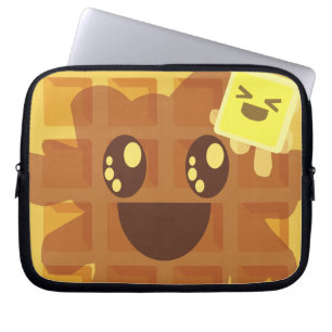 Protection Pour Ordinateur Portable Petit déjeuner de gaufre au beurre de Kawaii