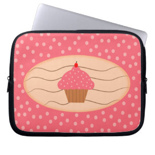 Protection Pour Ordinateur Portable Petit gâteau rose avec le pois
