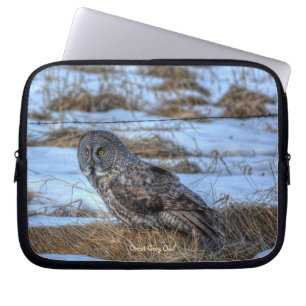 Protection Pour Ordinateur Portable Photo de faune d'hiver de Raptor de hibou de grand