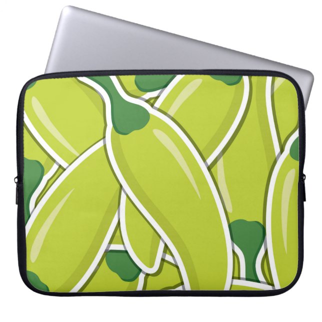 Protection Pour Ordinateur Portable Piments de piment vert funky (Devant)