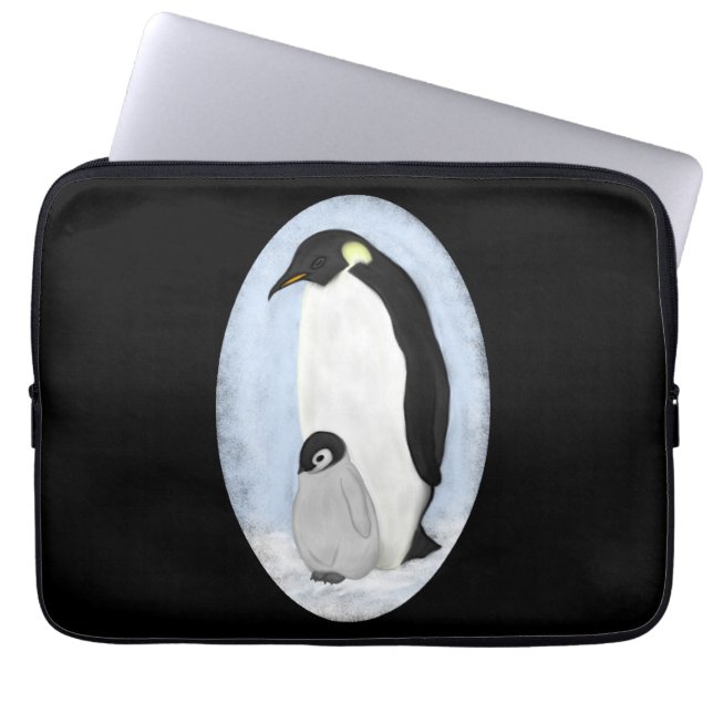 Protection Pour Ordinateur Portable Pingouin et bébé (Devant)