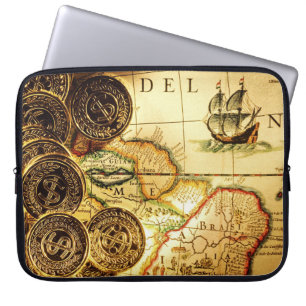 Protection Pour Ordinateur Portable Pirates Gold Treasure Map Portable Sleeve