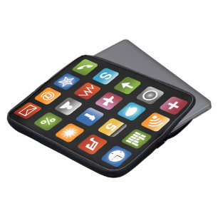 Protection Pour Ordinateur Portable Pochette pour ordinateur portable avec icônes d'a