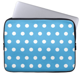 Protection Pour Ordinateur Portable Point de polka bleu
