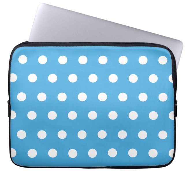 Protection Pour Ordinateur Portable Point de polka bleu (Devant)