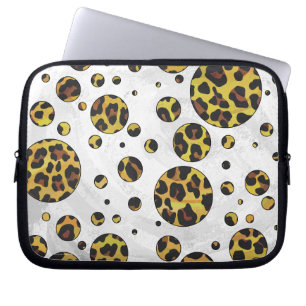 Protection Pour Ordinateur Portable Pointe Leopard Brown et Jaune