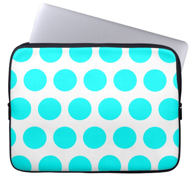 Protection Pour Ordinateur Portable Points Aqua (Devant)