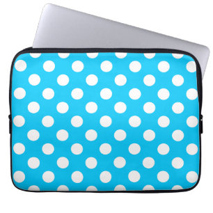 Protection Pour Ordinateur Portable Points blancs sur bleu électrique