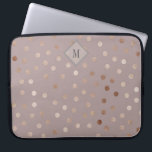 Protection Pour Ordinateur Portable Points chatoyants Motif avec votre Monogramme<br><div class="desc">Élégant et chic,  ce design présente un bel arrière - plan mauve violet pastel recouvert d'un motif à points chatoyant. Un petit cadre carré dans les tons correspondants entoure le monogramme que vous pouvez personnaliser avec votre propre initiale désirée.</div>