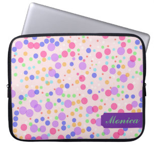 Protection Pour Ordinateur Portable Points sur le manchons d'ordinateur portable rose