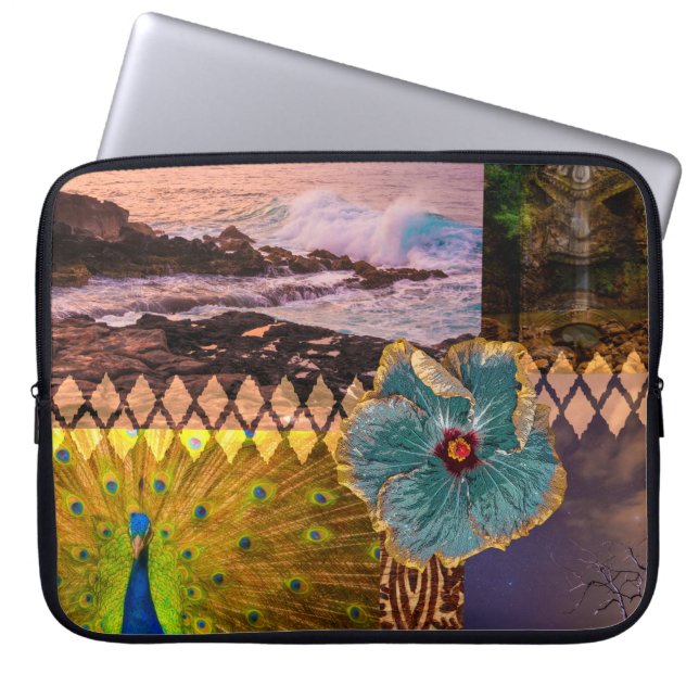 Protection Pour Ordinateur Portable Poipu Sunrise, Kauai Hawaiian Collage (Devant)