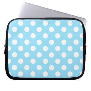 Protection Pour Ordinateur Portable Pois blancs sur bleu pâle