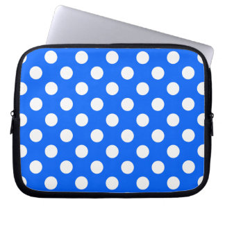 Protection Pour Ordinateur Portable Pois blancs sur bleu royal