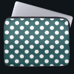 Protection Pour Ordinateur Portable Pois blancs sur turquoise<br><div class="desc">Pois blancs sur turquoise</div>