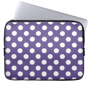 Protection Pour Ordinateur Portable Pois blancs sur ultra violet
