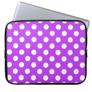 Protection Pour Ordinateur Portable Pois blancs sur violet clair