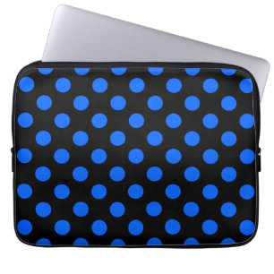 Protection Pour Ordinateur Portable Pois bleu et noir