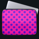 Protection Pour Ordinateur Portable Pois bleus sur fuchsia<br><div class="desc">Pois bleus sur fuchsia</div>