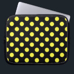 Protection Pour Ordinateur Portable Pois jaunes sur fond noir<br><div class="desc">Pois jaunes sur fond noir</div>