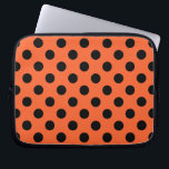 Protection Pour Ordinateur Portable Pois noirs sur orange<br><div class="desc">Pois noirs sur orange</div>