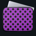 Protection Pour Ordinateur Portable Pois noirs sur violet<br><div class="desc">Pois noirs sur violet</div>