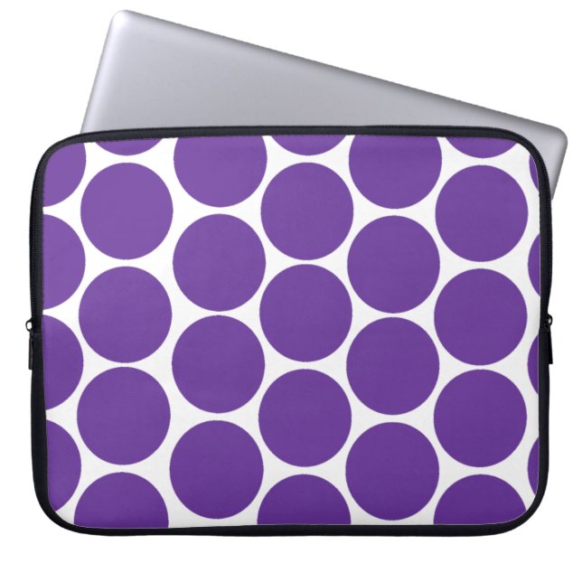 PROTECTION POUR ORDINATEUR PORTABLE POIS POURPRE MODERNE GIRLY (Devant)