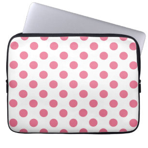 Protection Pour Ordinateur Portable Pois rose et blanc