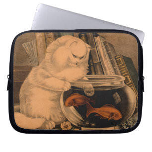 Protection Pour Ordinateur Portable Poisson rouge contagieux de chat mignon espiègle