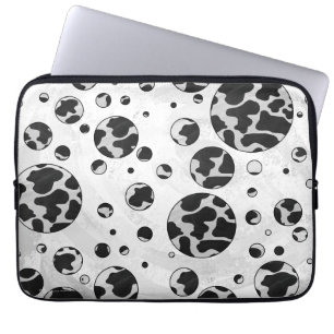 Protection Pour Ordinateur Portable Polka Dot Vache noir et blanc