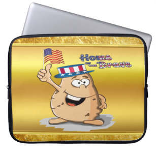Protection Pour Ordinateur Portable Pomme de terre patriotique avec casquette américai