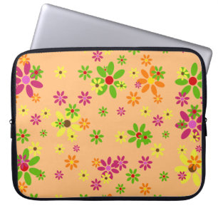 Protection Pour Ordinateur Portable Pop art Flowers seamless pattern + your ideas