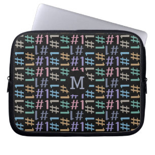 Protection Pour Ordinateur Portable Portable monogramme personnalisé Motif de "# 1"