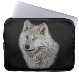 Protection Pour Ordinateur Portable Portrait de la faune du loup gris argent