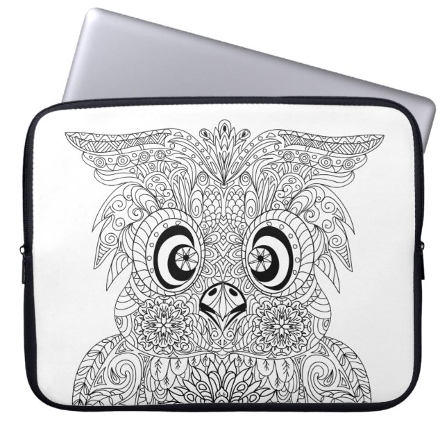 Protection Pour Ordinateur Portable Portrait inspiré de hibou (Devant)