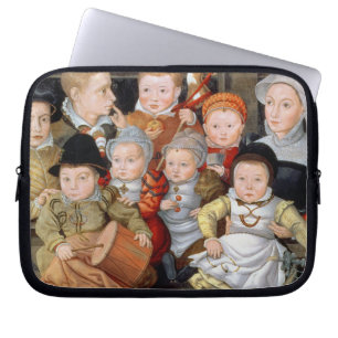 Protection Pour Ordinateur Portable Portrait T33337 d'une mère avec son childre huit