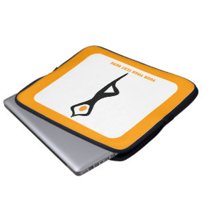Protection Pour Ordinateur Portable Pose de yoga noir, orange personnalisé