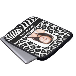 Protection Pour Ordinateur Portable Poster de animal noir et blanc