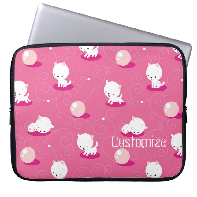 Protection Pour Ordinateur Portable Pretty Kitty Rose Kittens Motif (Devant)