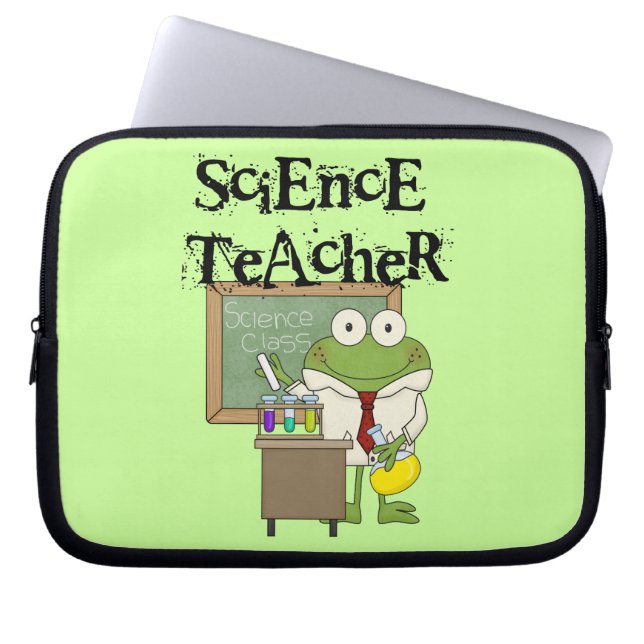 Protection Pour Ordinateur Portable Professeur de Sciences de grenouille (Devant)